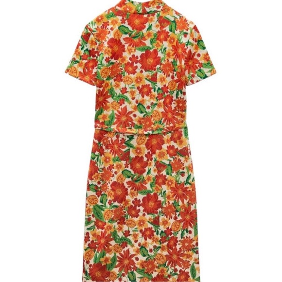 ZARA WOMAN JACQUARD DRESS ORANGE SIZE L - Picture 3 of 4